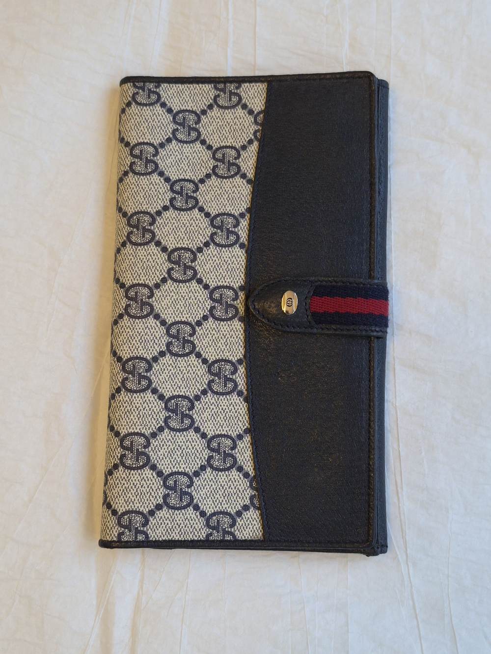 Vintage Gucci Accessory Collection Blue GG Monogram Long Wallet – Sherry Line